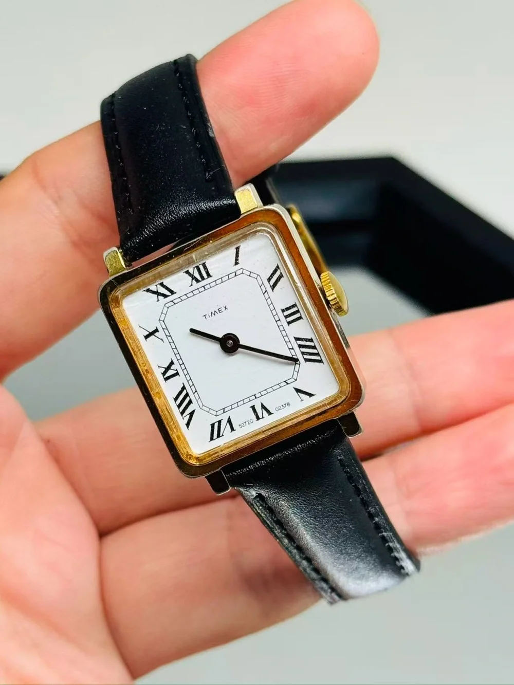 Vintage Timex Women’s Quartz Watch Gold Tone Rectangular 23mm New Battery Runs